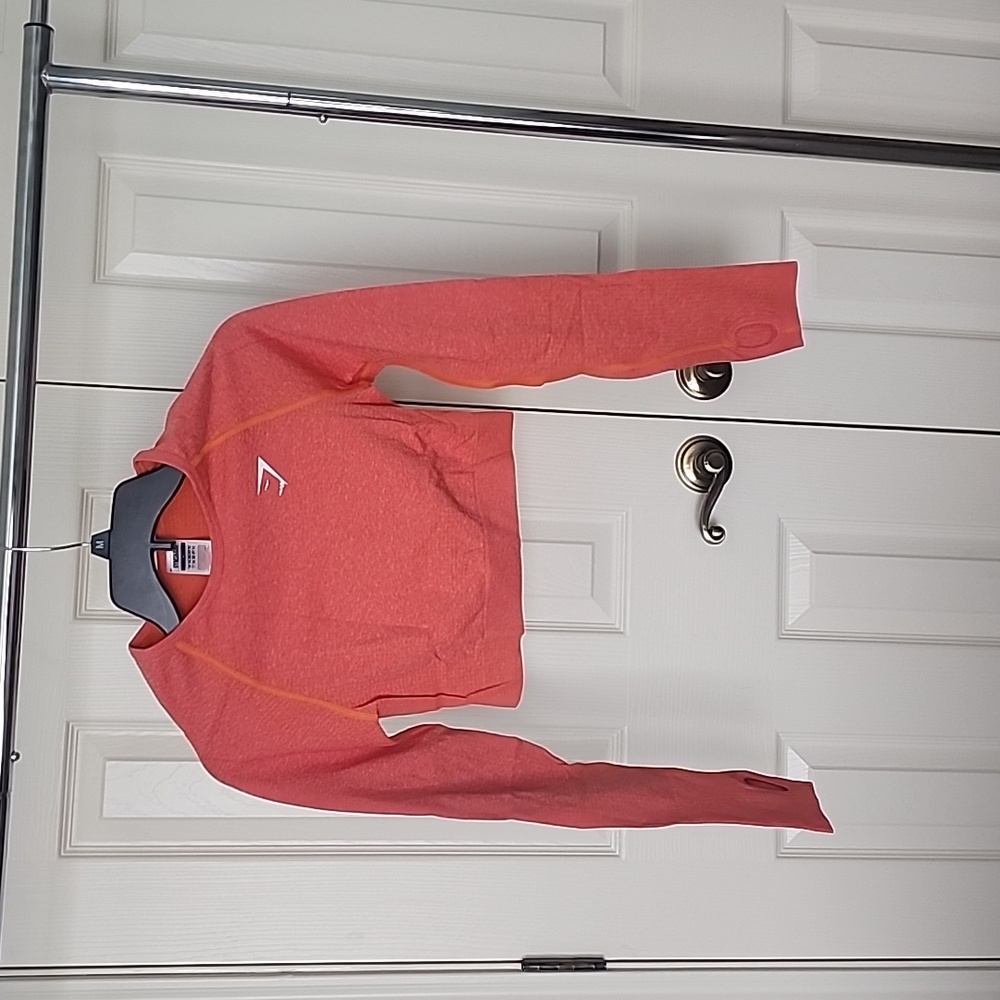 NWT Gymshark Womens Cropped Compression Longsleeve - Orange